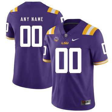 Mens LSU Tigers Purple Customized Nike College Football Jersey